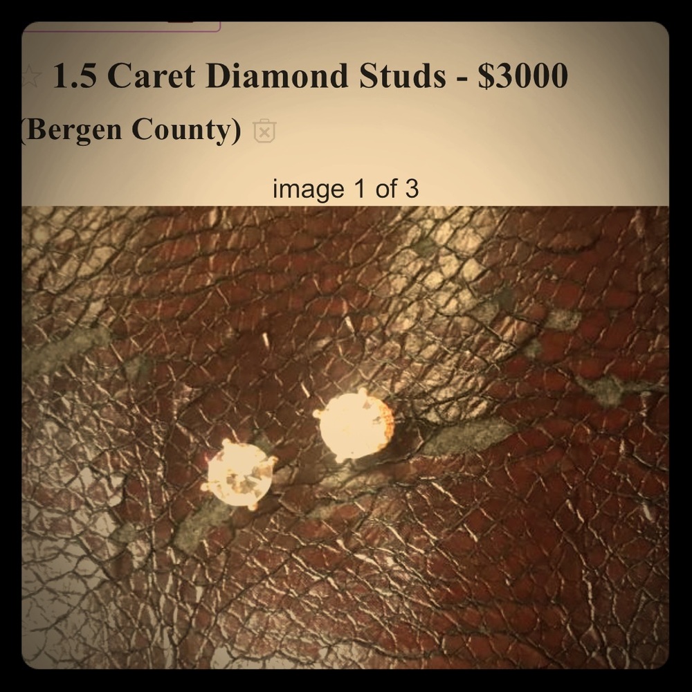 1.5 Caret 14k Diamond Screw-back Studs